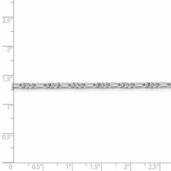 2.5mm Sterling Silver Solid Figaro Chain Necklace, 24 Inch - Picture 5 of 8